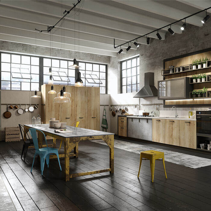 Opvallend en robuust; de industriële keuken