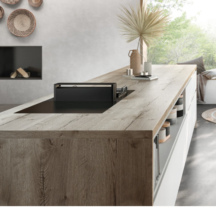 Novy Up werkbladafzuiging met inductie, wok en teppan yaki