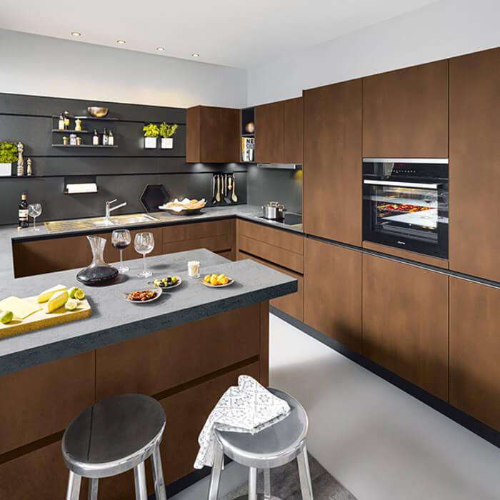 Keuken uitgelicht: Schüller targa L592 Staal brons imitatie