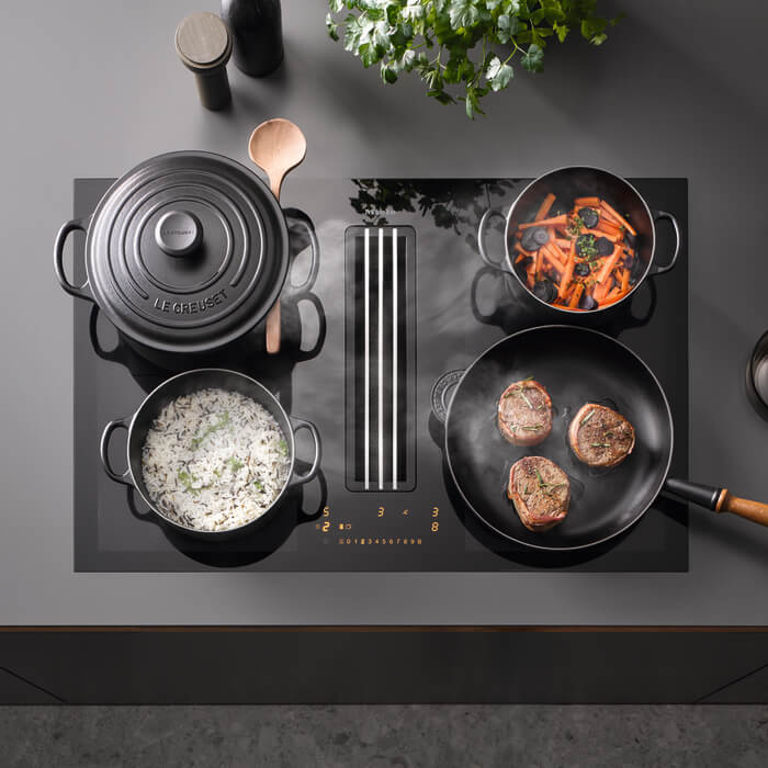 Keukeninspiratie: Miele inductiekookplaat met werkbladafzuiging