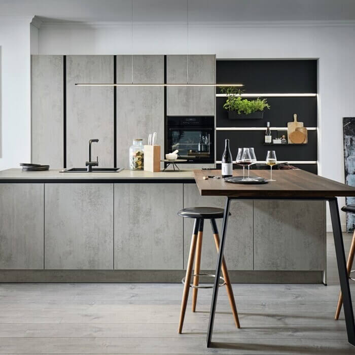 Keuken uitgelicht: Schüller Elba in Beton kwartsgrijs imitatie