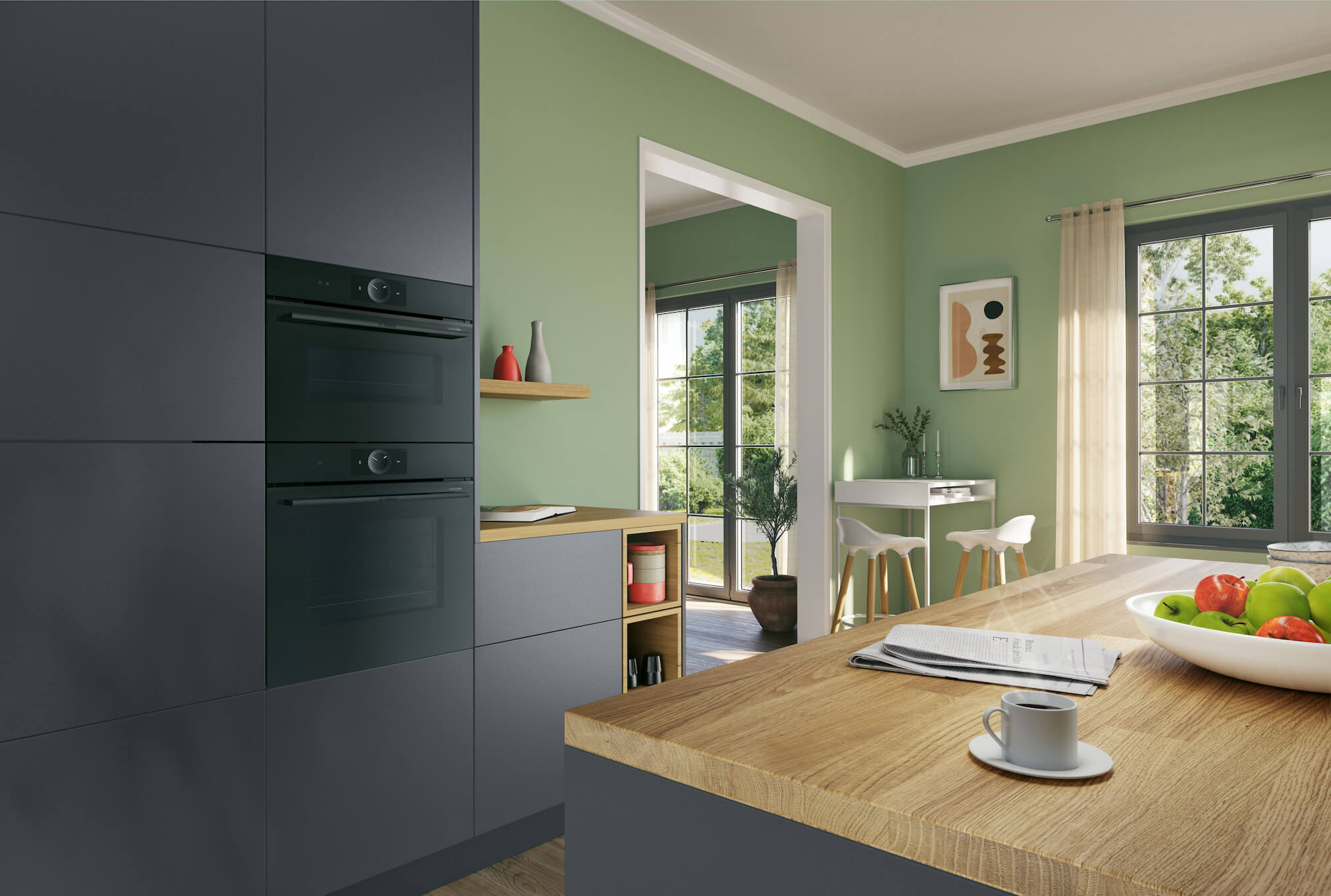 Carbon Black serie binnen de Bosch Accent Line: Strak design en naadloze integratie van inbouwapparatuur.