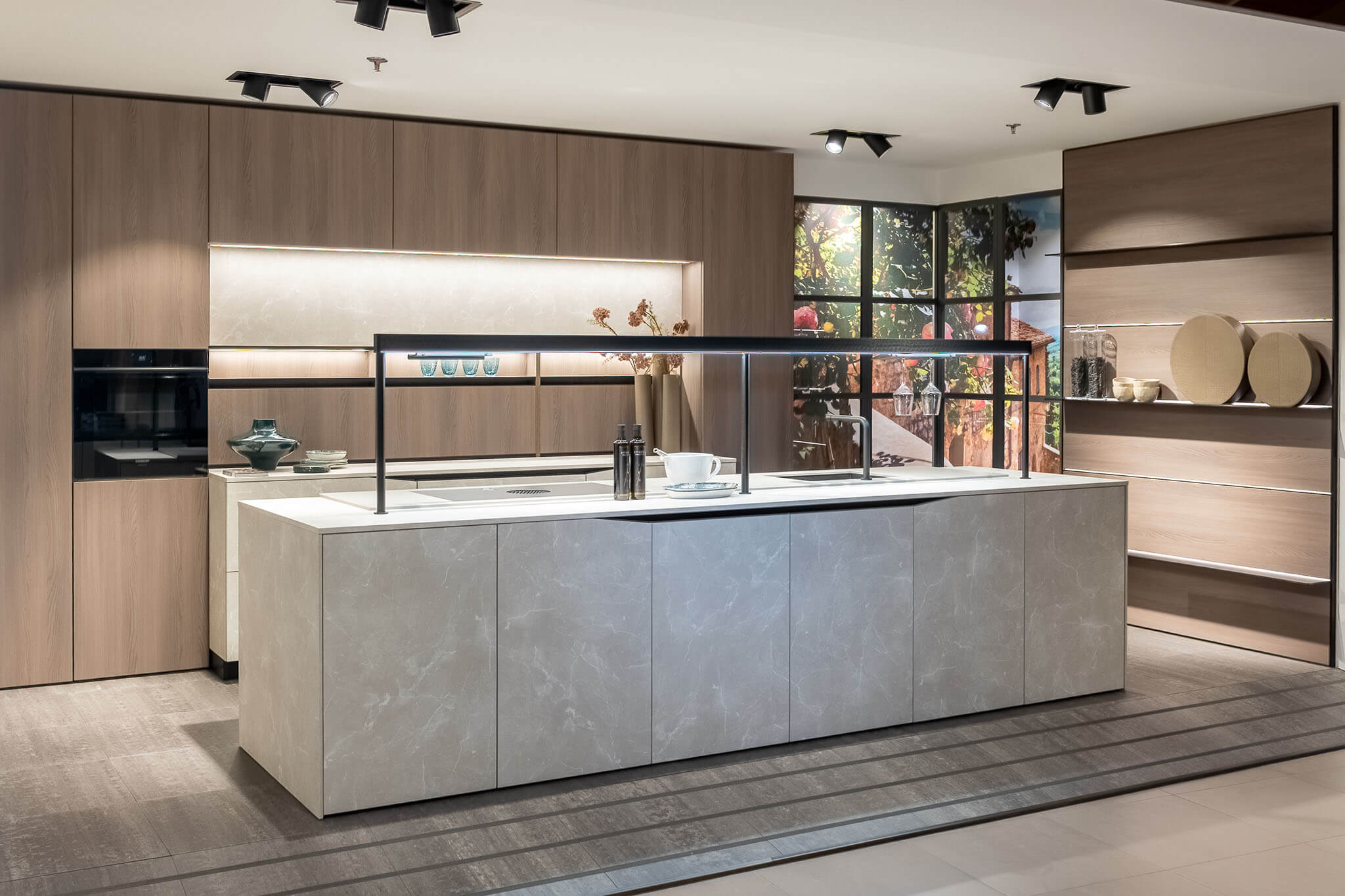 Ingebouwde nis in moderne keuken