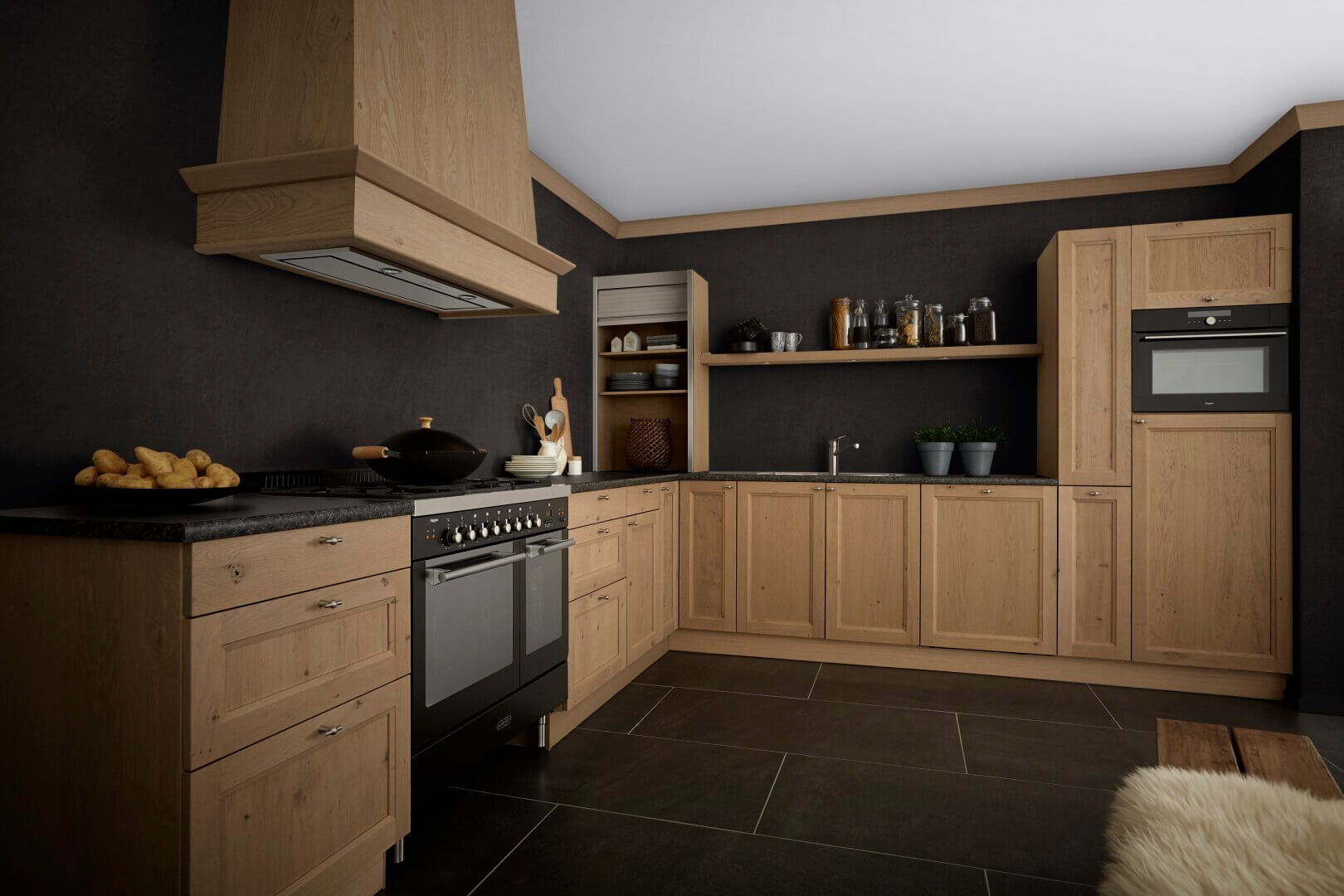 Houten landelijke keuken