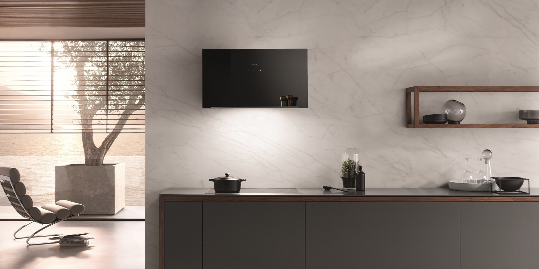 Keukeninspiratie; Miele screen wandschouwkap