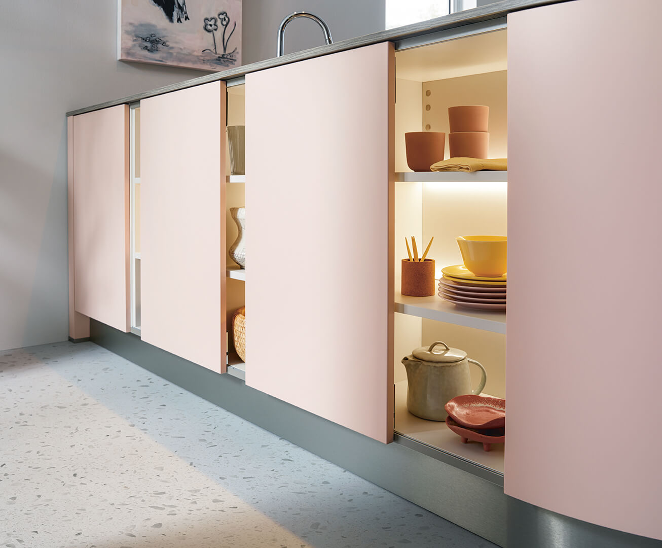 Schuller Biella roze keuken