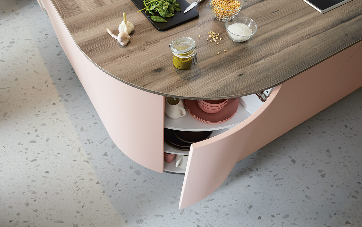 Schuller Biella roze keuken