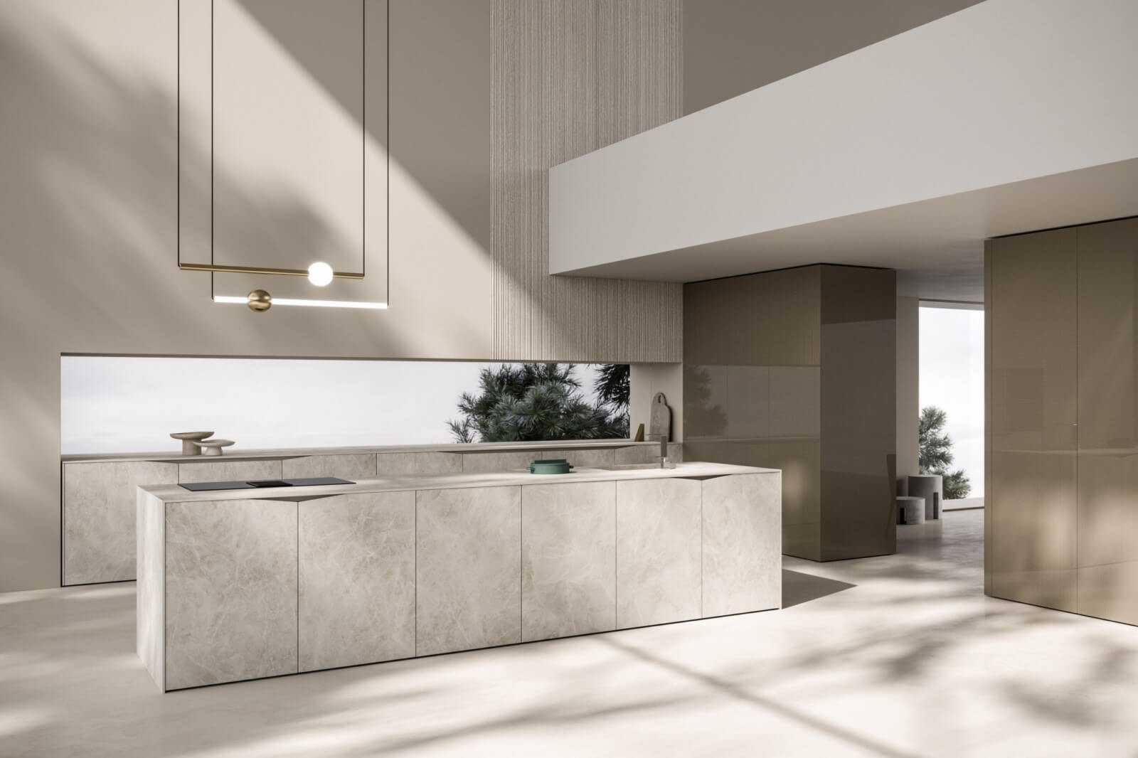 Snaidero Elementi licht, marmelook en taupe