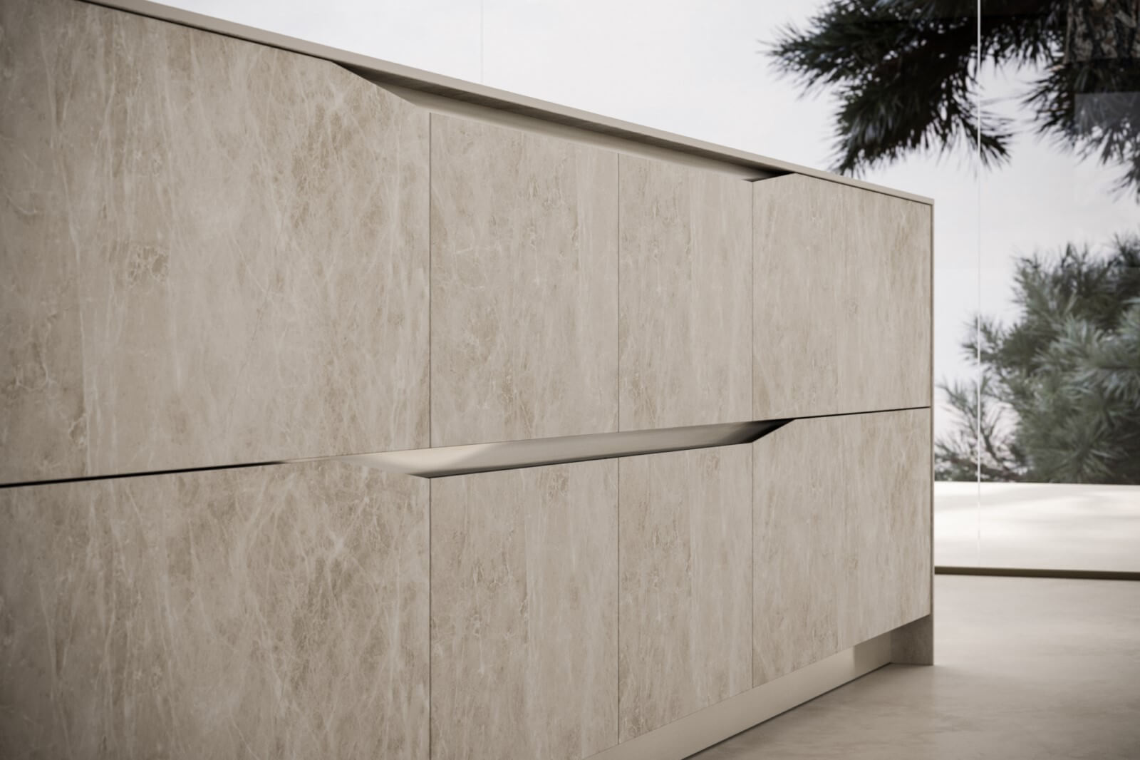 Snaidero Elementi licht, marmelook en taupe