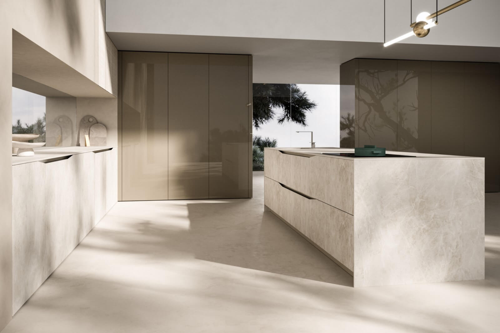 Snaidero Elementi licht, marmelook en taupe