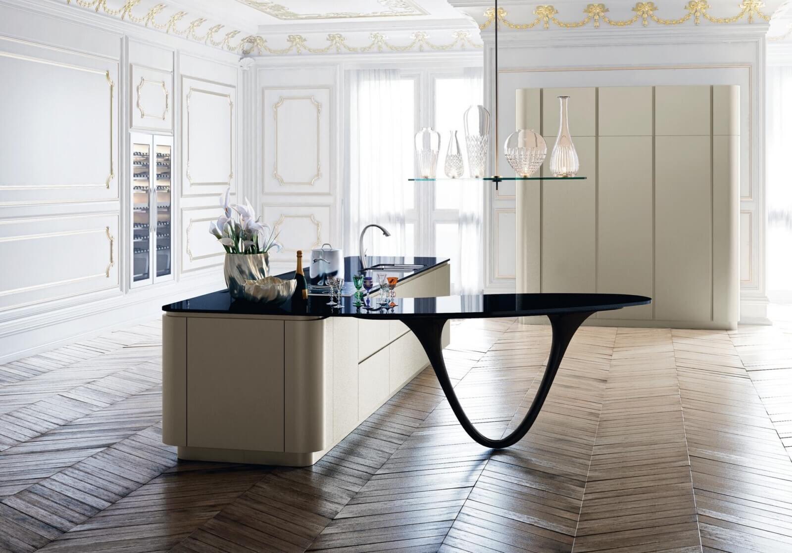 Keukentrend 2024: beige keuken met ronde vormen