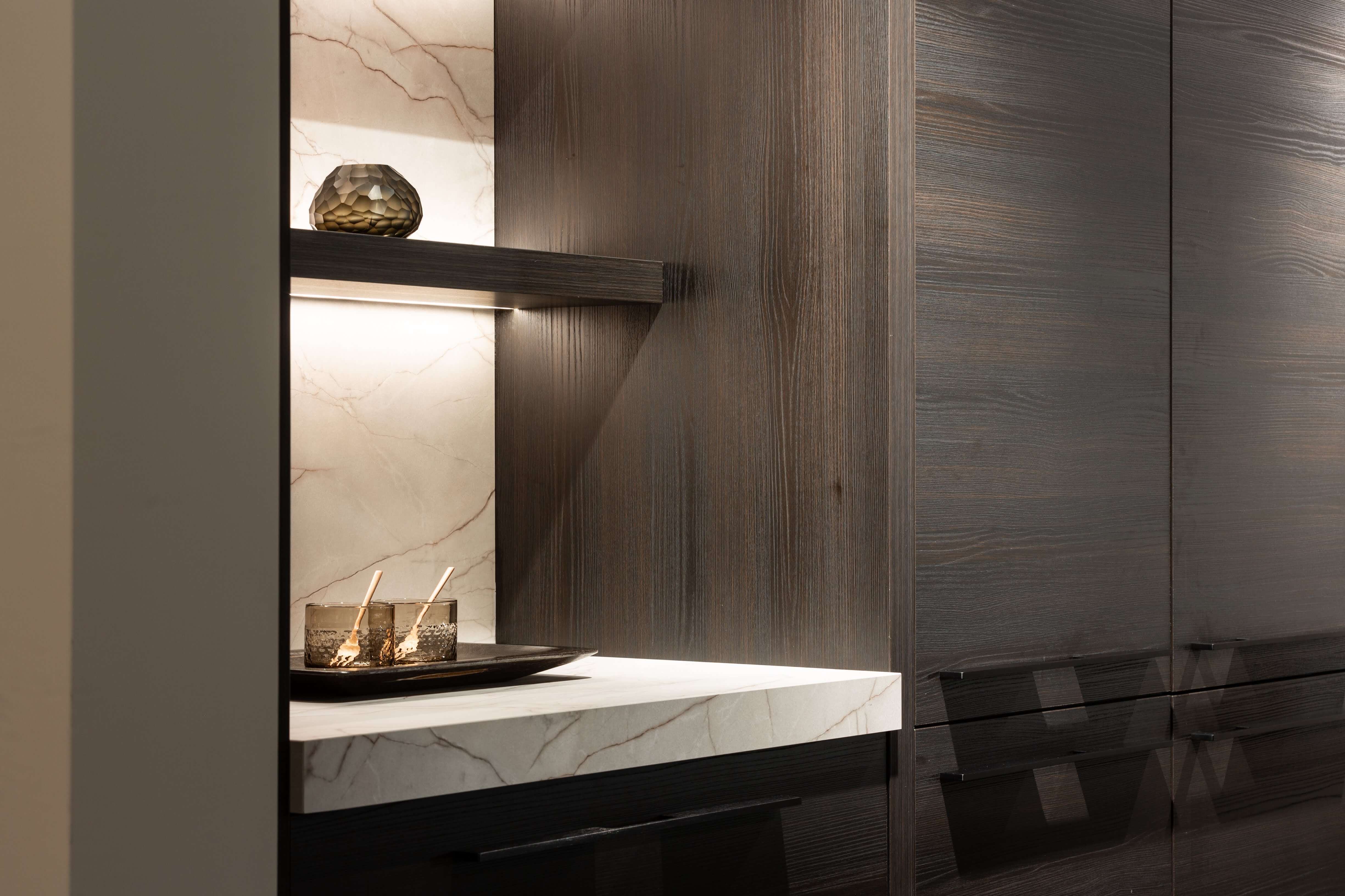 Showroomkeuken Keller Elba Espresso eiken houten fronten