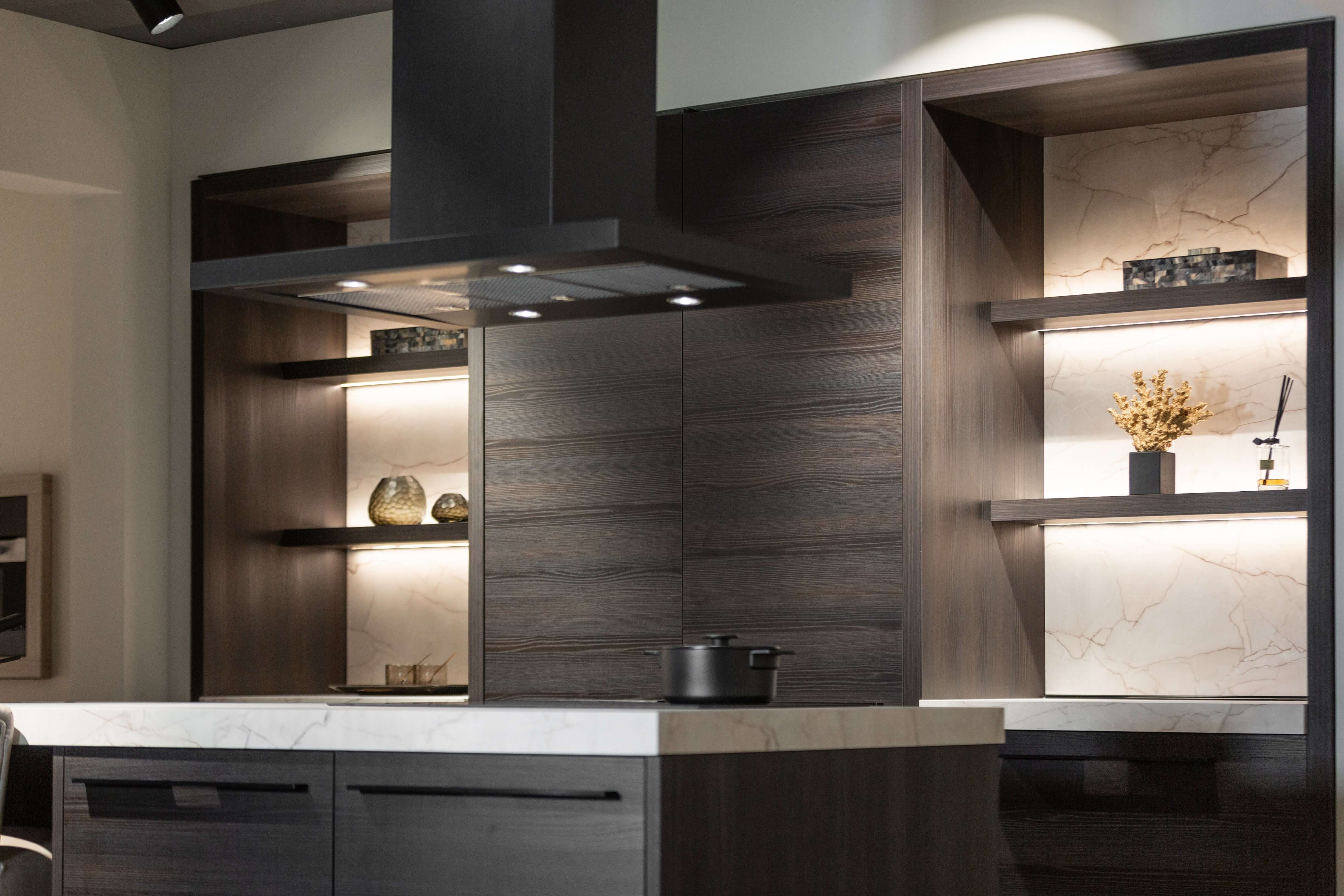 Showroomkeuken Keller Elba Espresso eiken houten fronten