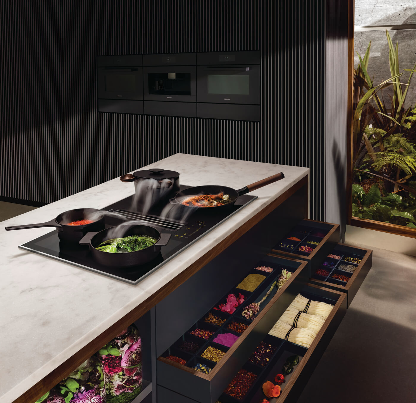 Miele generatie 7000 serie inductiekookplaat met afzuiging