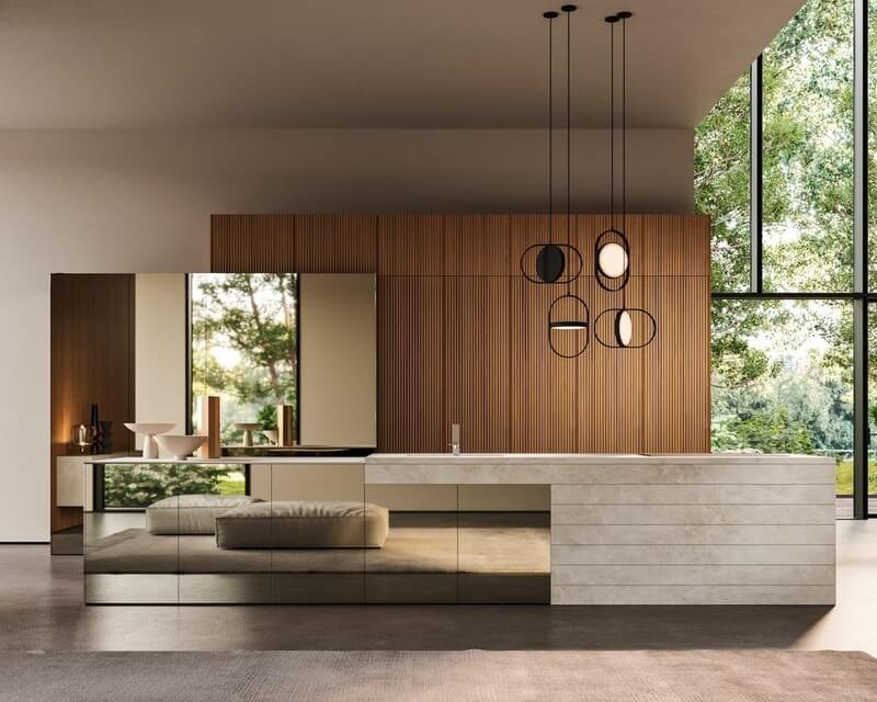 Snaidero Elementi: exclusief design met spiegelend kookeiland