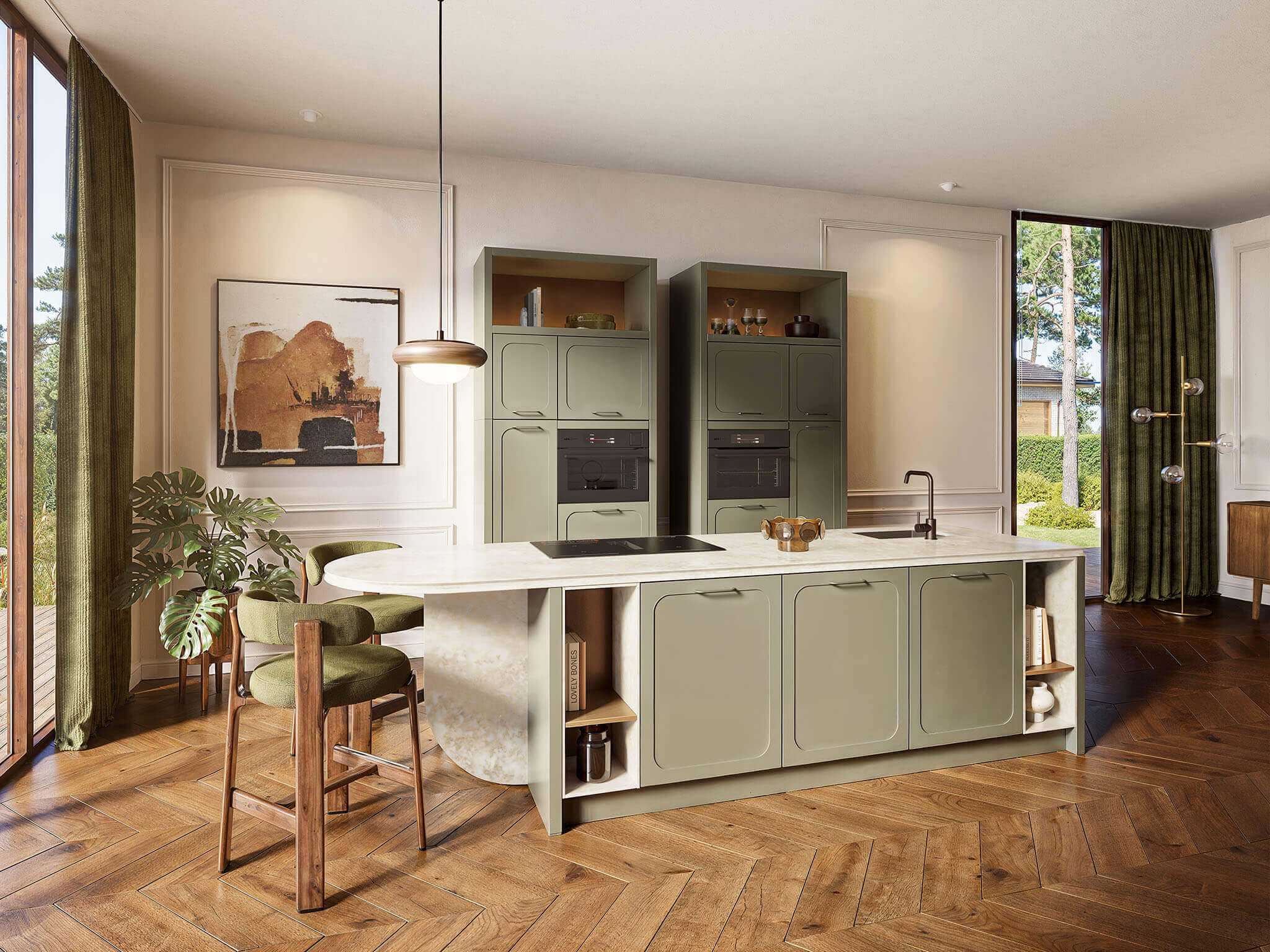 Retro groene keuken Keller