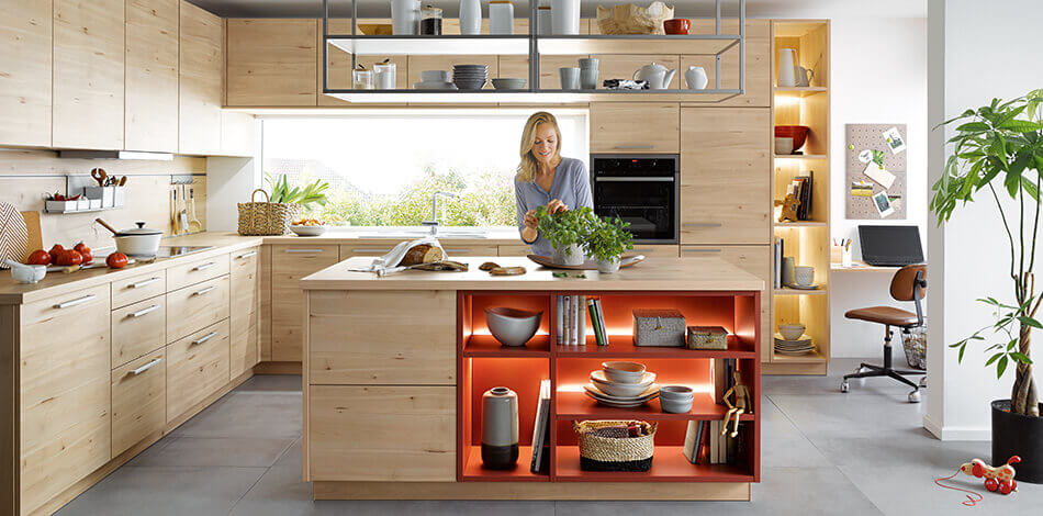 Moderne houtlook keuken